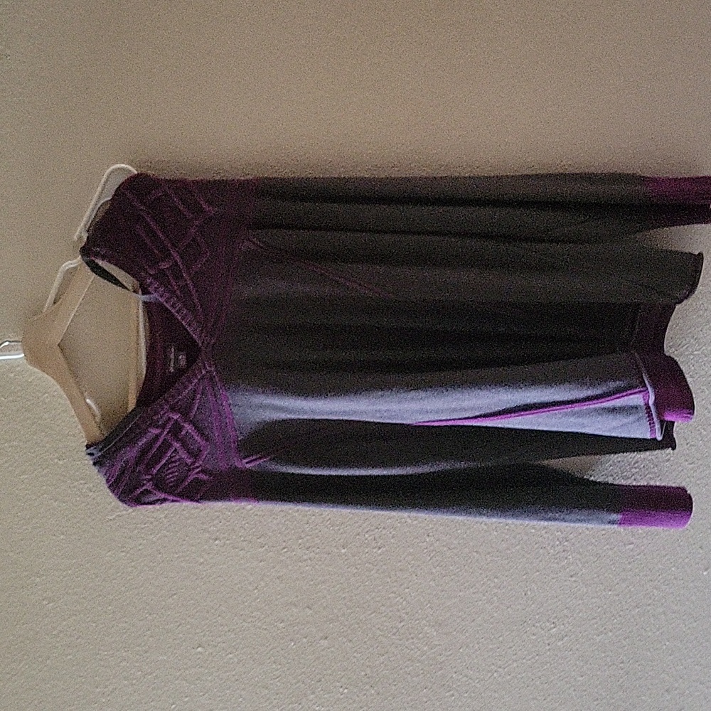 Sweater with purple outlining
